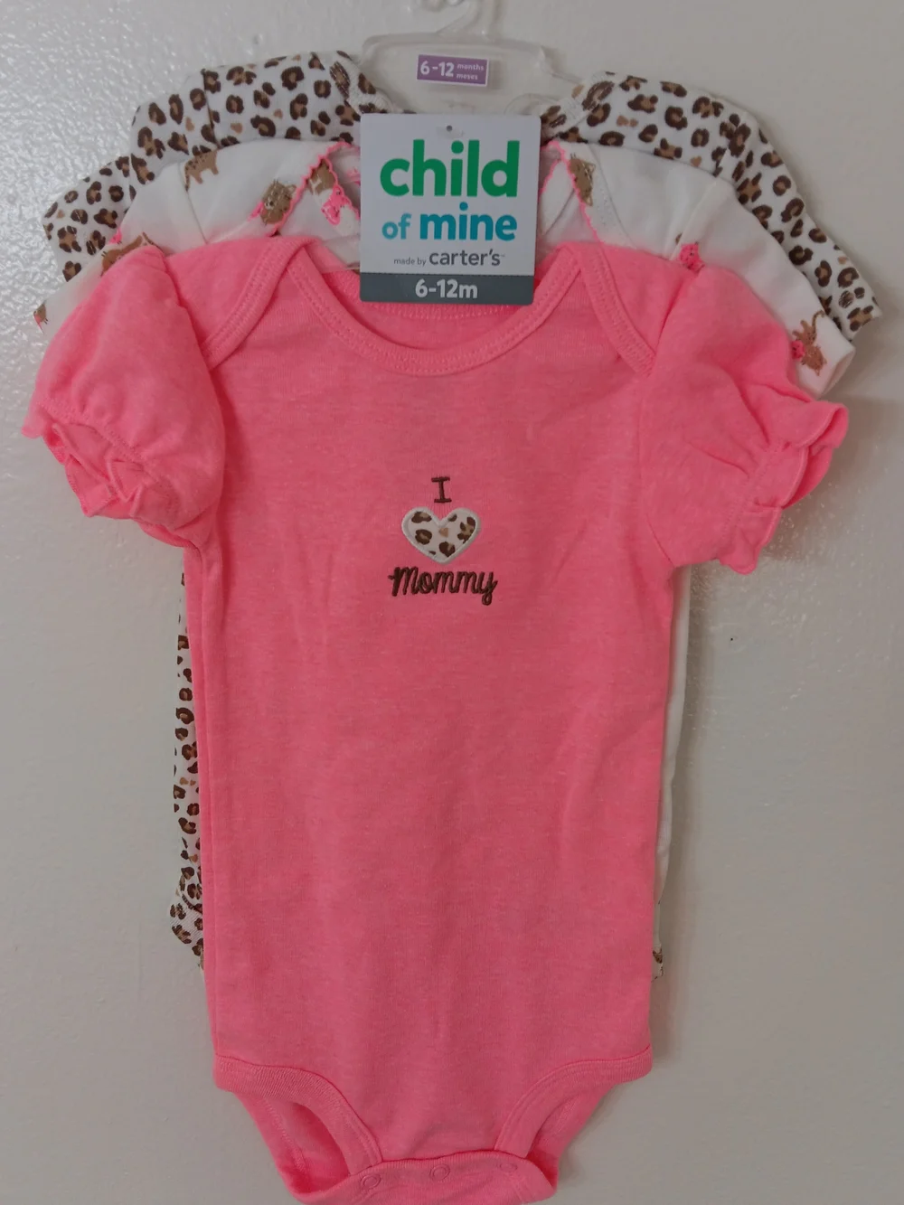 Child of Mine by Carter's Pink 'I ♥ Mommy' Baby Bodysuit - 6-12M (Set Of 3)